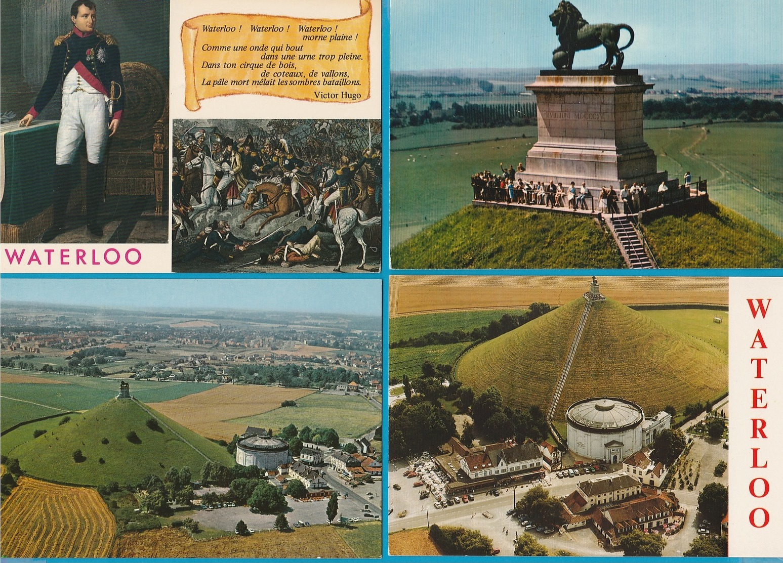 BELGIË Waterloo, Lot van 62 Postkaarten, Cartes Postales