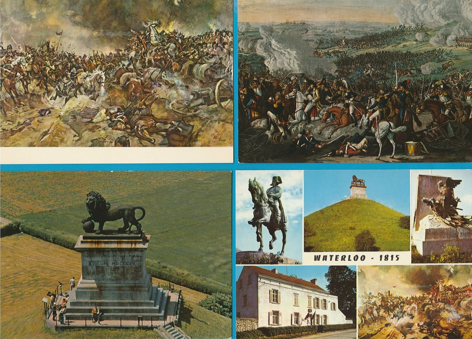 BELGIË Waterloo, Lot van 62 Postkaarten, Cartes Postales