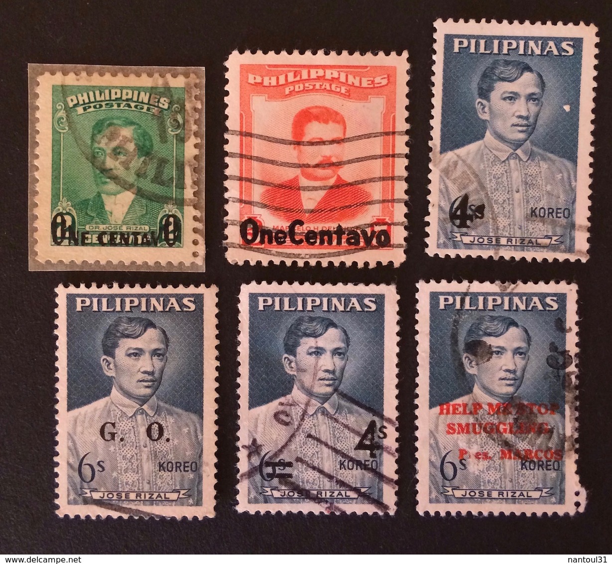 PHILIPPINES  1950 à 1962-63 Surcharge - Philippines