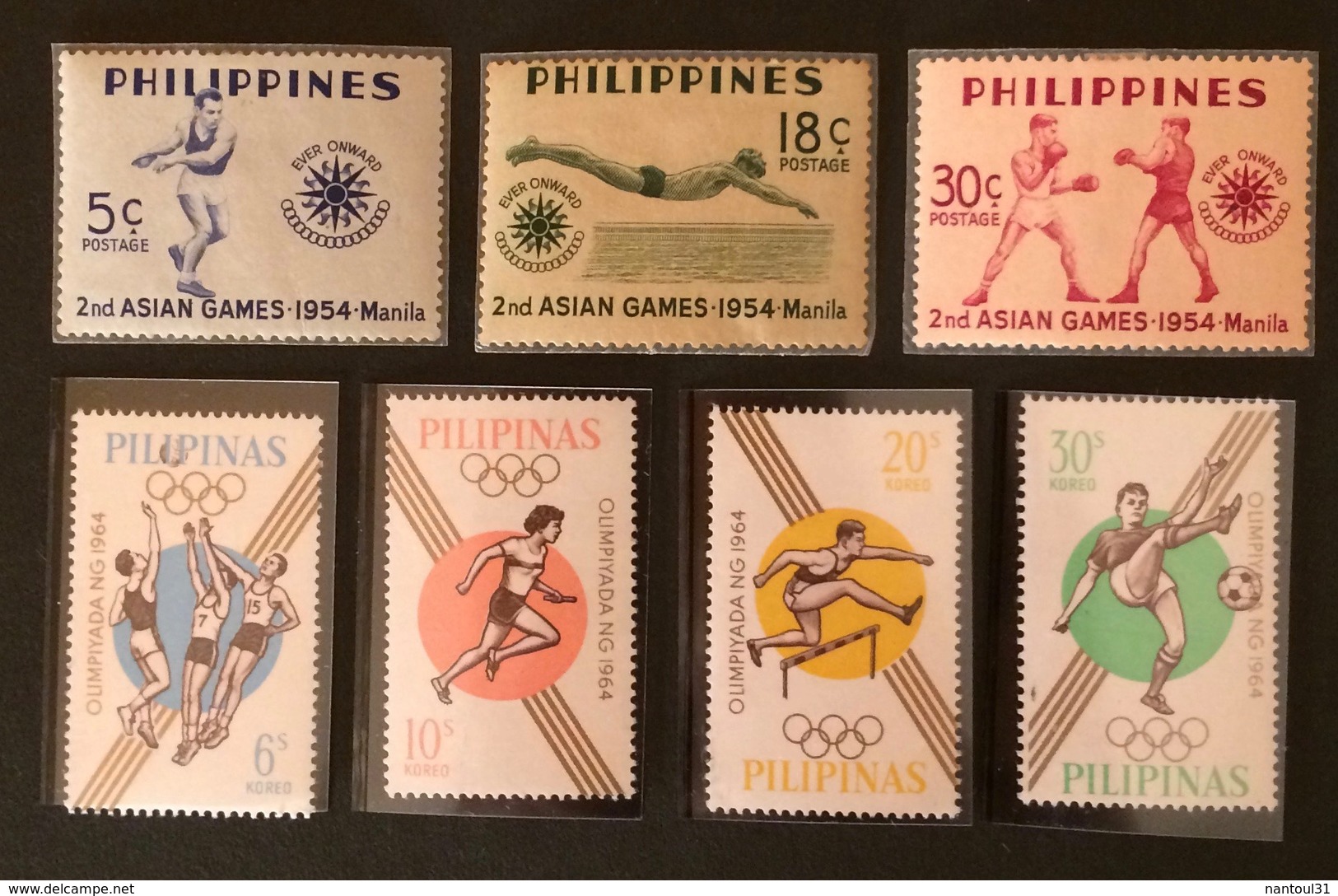 PHILIPPINES Sport YT 1954 N°420 à 422 Et 1964 N°605 à 608 - Philippines