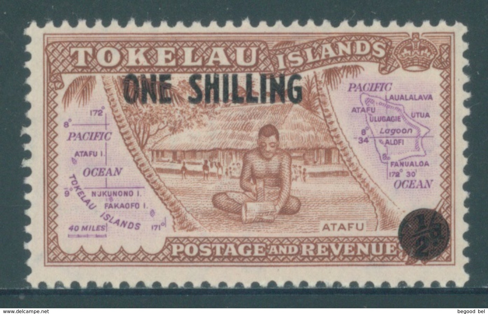 TOKELAU -  MNH/*** LUXE - 1956  - Yv  5 OVERPRINT 1 SHILLINGS -  Lot 18343 - Tokelau