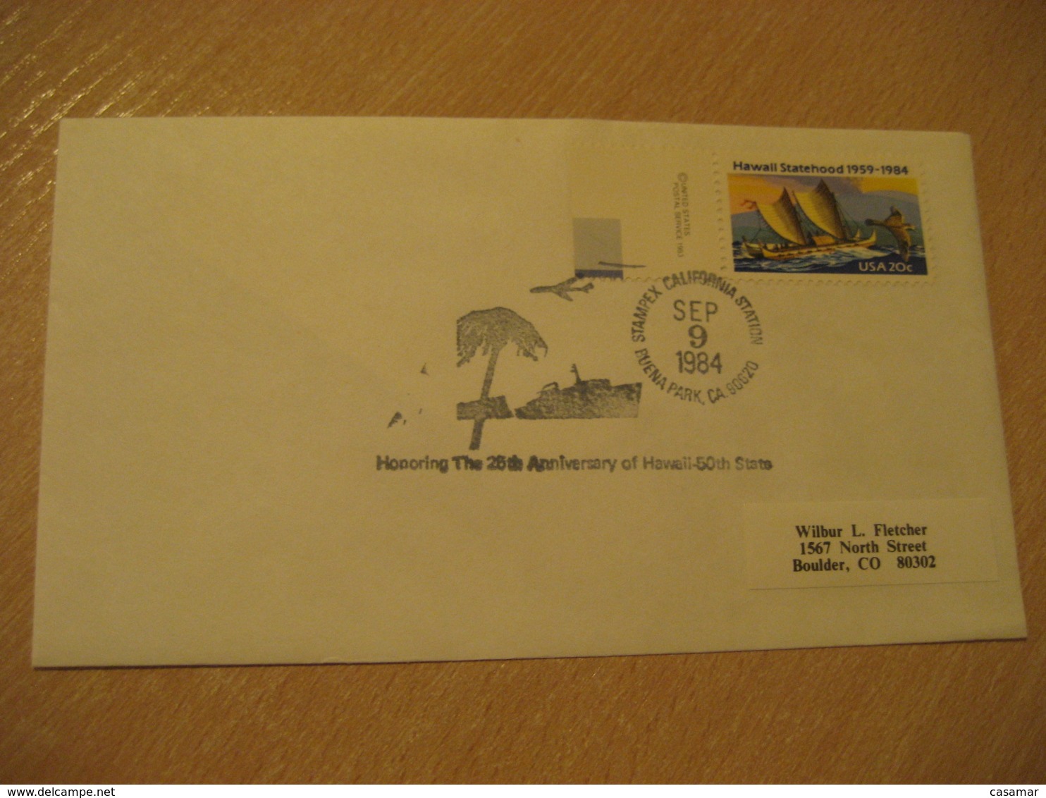 Buena Park 1984 25 Anniversary 50 State Hawaii Cancel Cover USA - Hawai