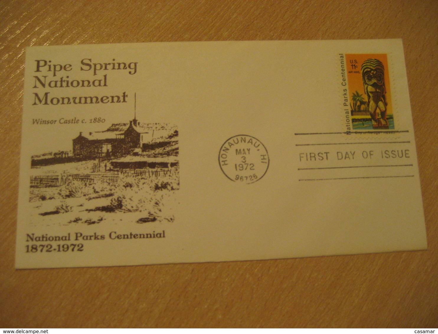 HONAUNAU 1972 Winsor Castle Pipe Spring City Of Refuge National Parks HAWAII Fdc Cancel Cover USA - Hawai