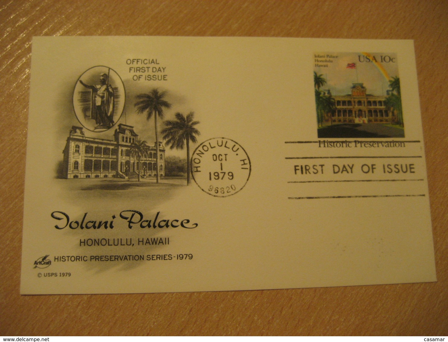 HONOLULU 1979 Iolani Palace HAWAII Fdc Cancel Postal Stationery Card USA - Hawaï