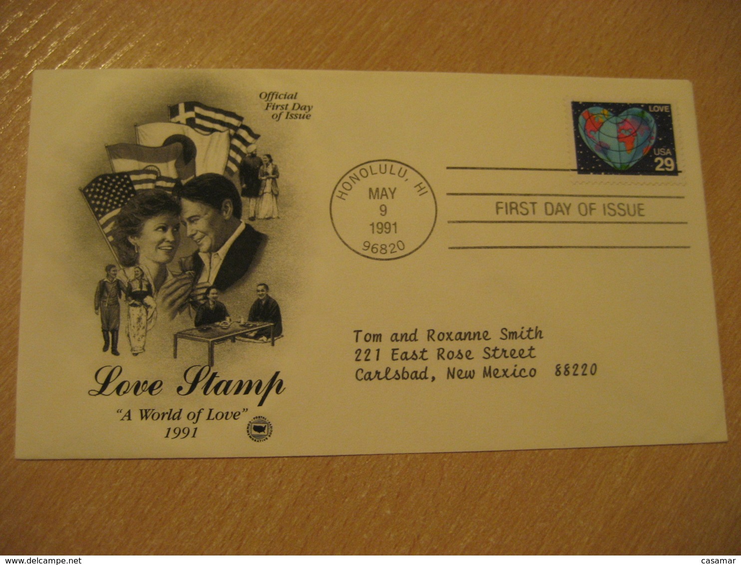 HONOLULU 1991 Love Stamp HAWAII Fdc Cancel Cover USA - Hawaii