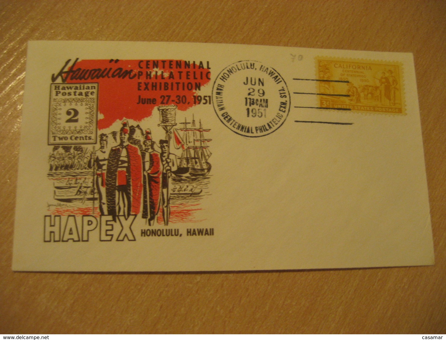 HONOLULU 1951 HAPEX Centennial Philatelic Exhibition HAWAII Cancel Cover USA - Hawaï