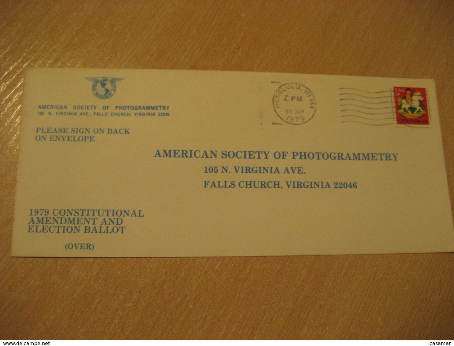 HONOLULU 1979 American Society Of Photogrammetry HAWAII Cancel Cover USA - Hawaii