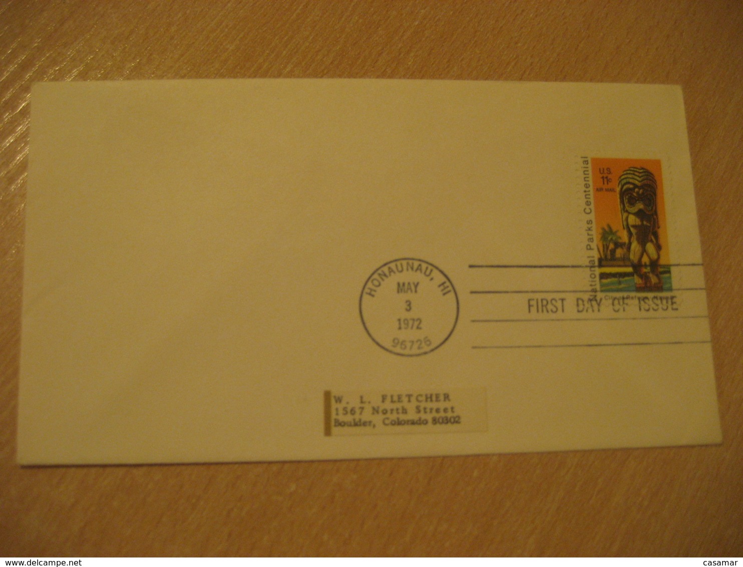 HONAUNAU 1972 National Parks Centennial HAWAII Fdc Cancel Cover USA - Hawaii