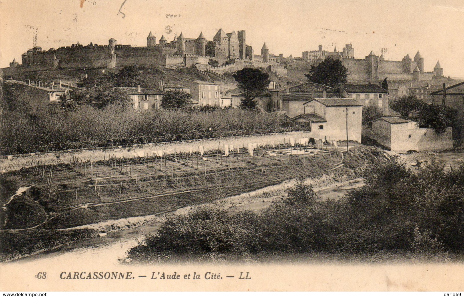 1934   CARTOLINA CON ANNULLO  CARCASONNE - Storia Postale