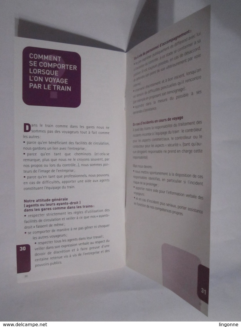 SNCF CODE DE DEONTOLOGIE 2003 Guide Pratique Sur Les Comportements Individuels - Chemin De Fer