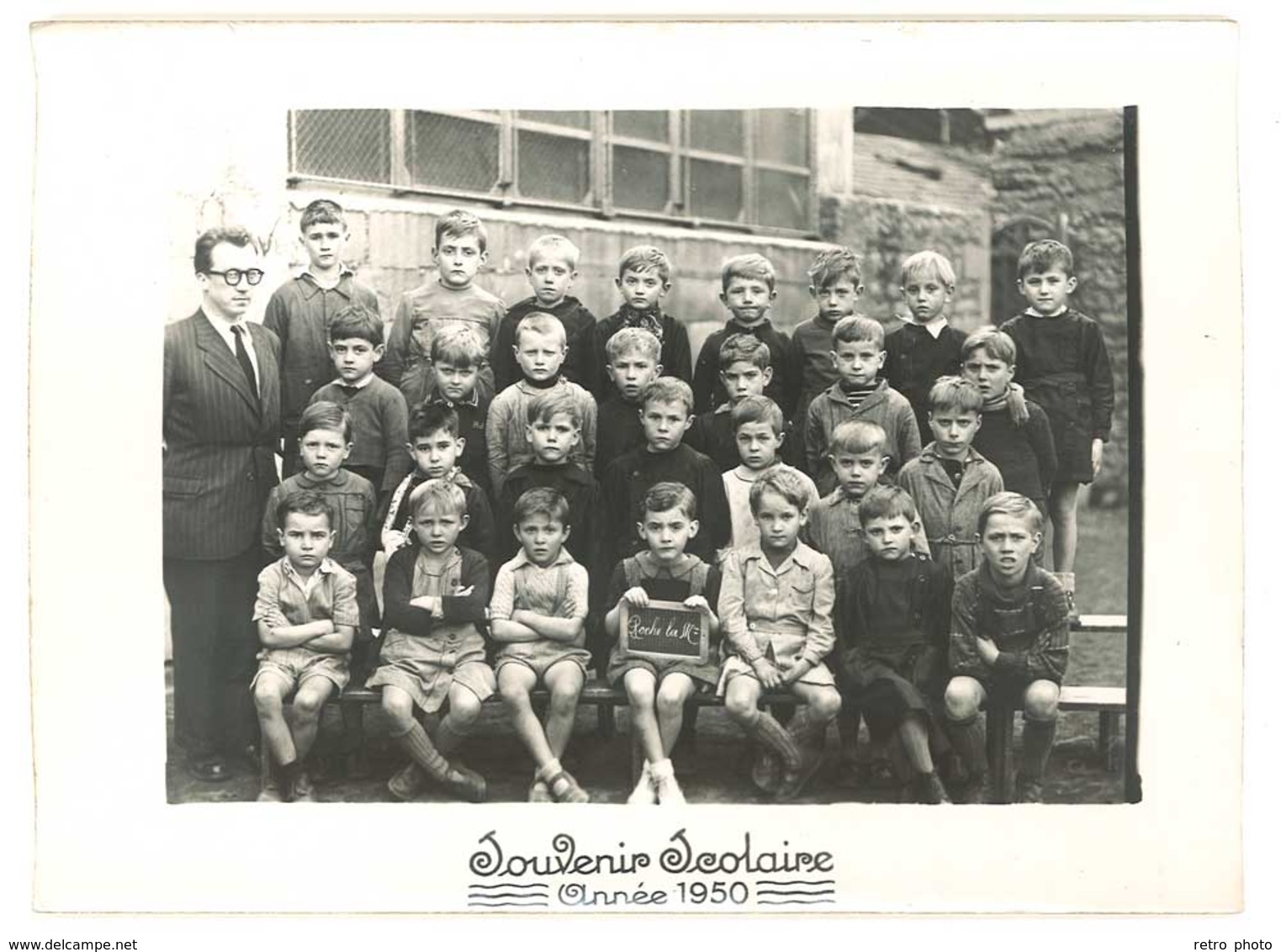 Photo Scolaire Gléry ( Ou Cléry ), Roche La Molière, Souvenir Scolaire 1950 - Personnes Anonymes