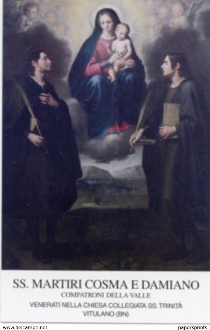 Vitulano BN - Santino SS. MARTIRI COSMA E DAMIANO Chiesa Collegiata SS. Trinità - PERFETTO P84 - Religione & Esoterismo