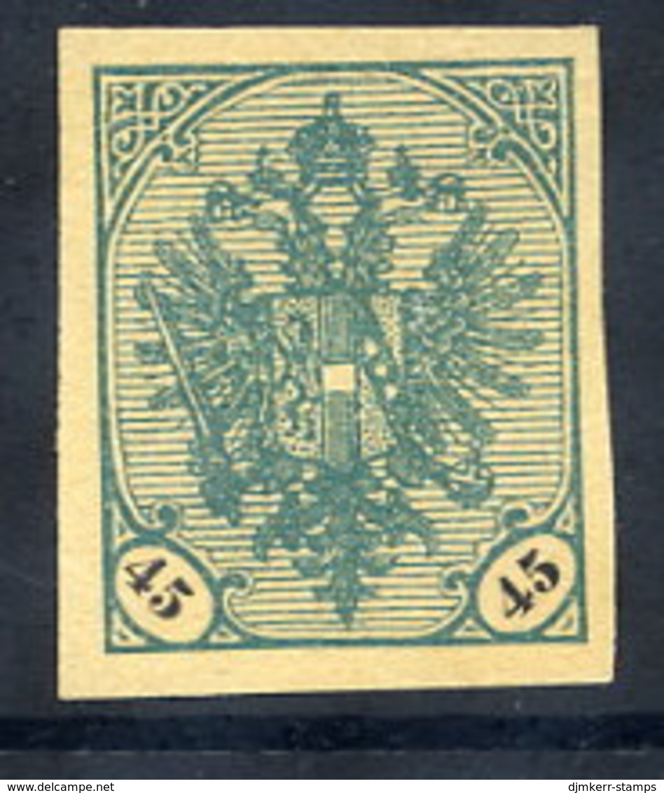 BOSNIA & HERZEGOVINA 1901 Arms 45 H. Imperforate.  Michel 28U - Bosnie-Herzegovine