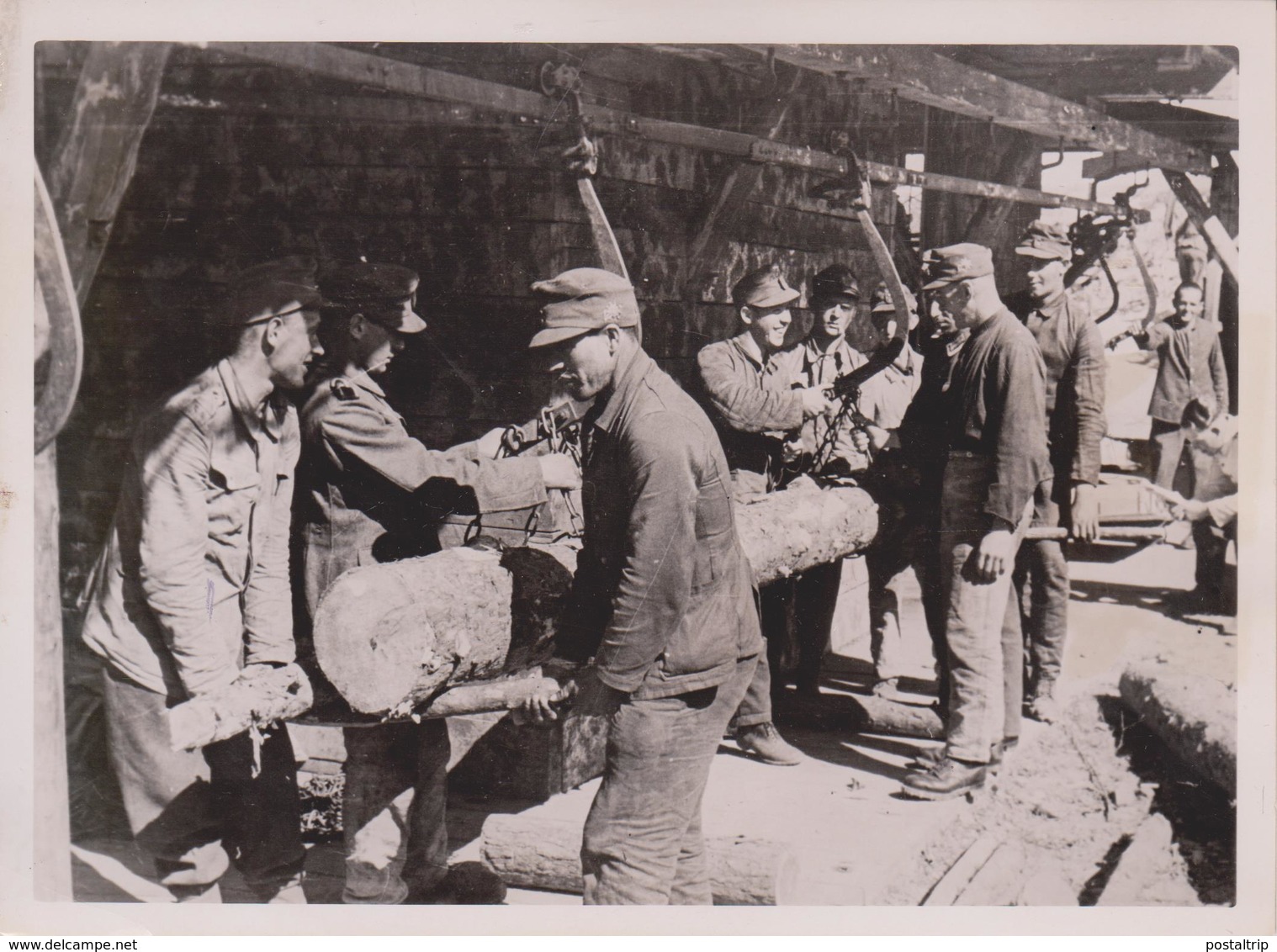 SEILBAHN AN DER FRONT HOLZ   FOTO DE PRESSE WW2 WWII WORLD WAR 2 WELTKRIEG Aleman Deutchland - Guerra, Militares