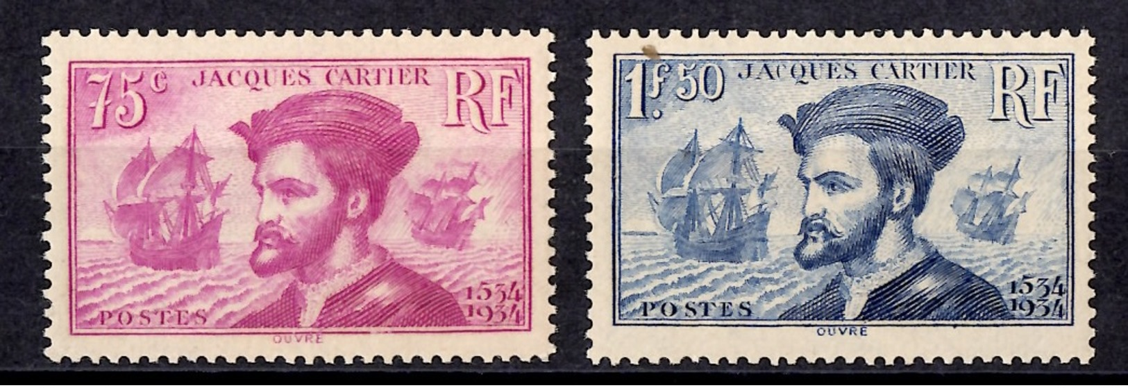 France Paire Cartier YT N° 296/297 Neufs ** MNH. Gommes D'origine. TB. A Saisir! - Ongebruikt