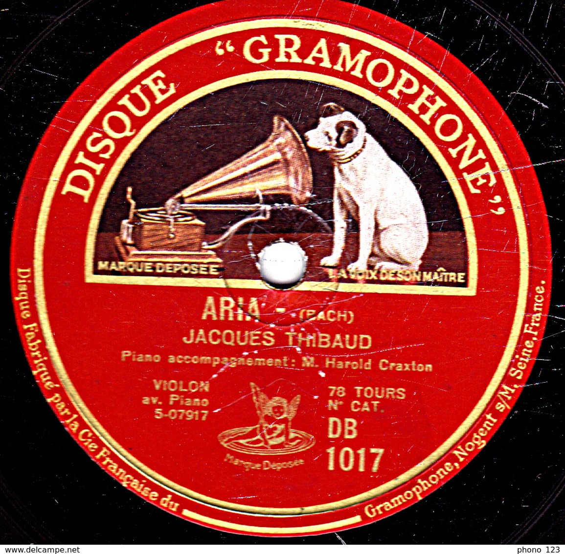 78 Trs  30 Cm état TB JACQUES THIBAUD (VIOLON Avec PIANO) HYMNE AU SOLEIL "LE COQ D'OR" (RIMSKY-KORSAKOV) - ARIA (BACH) - 78 T - Disques Pour Gramophone