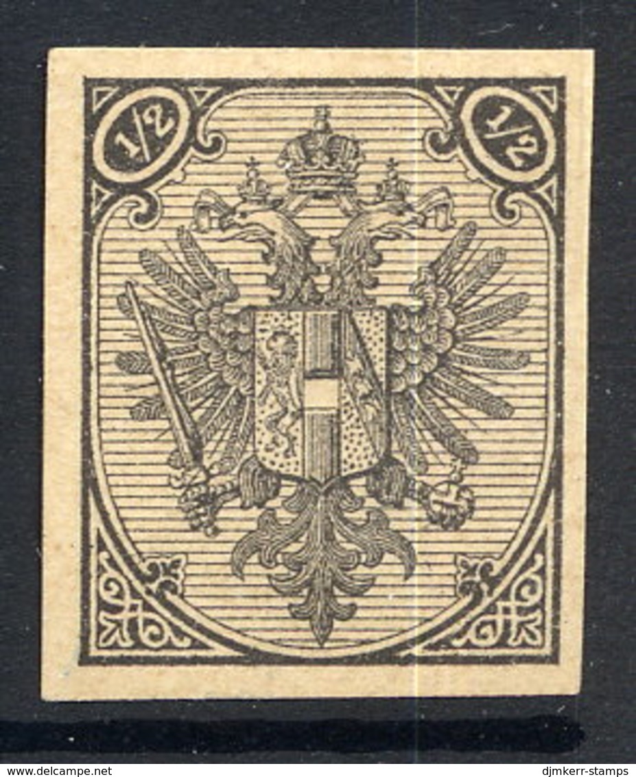 BOSNIA & HERZEGOVINA 1894 Arms ½ Kr.lithographed,  Imperforate Proof On Thick Paper Without Gum.  As Michel 9 I - Bosnia And Herzegovina