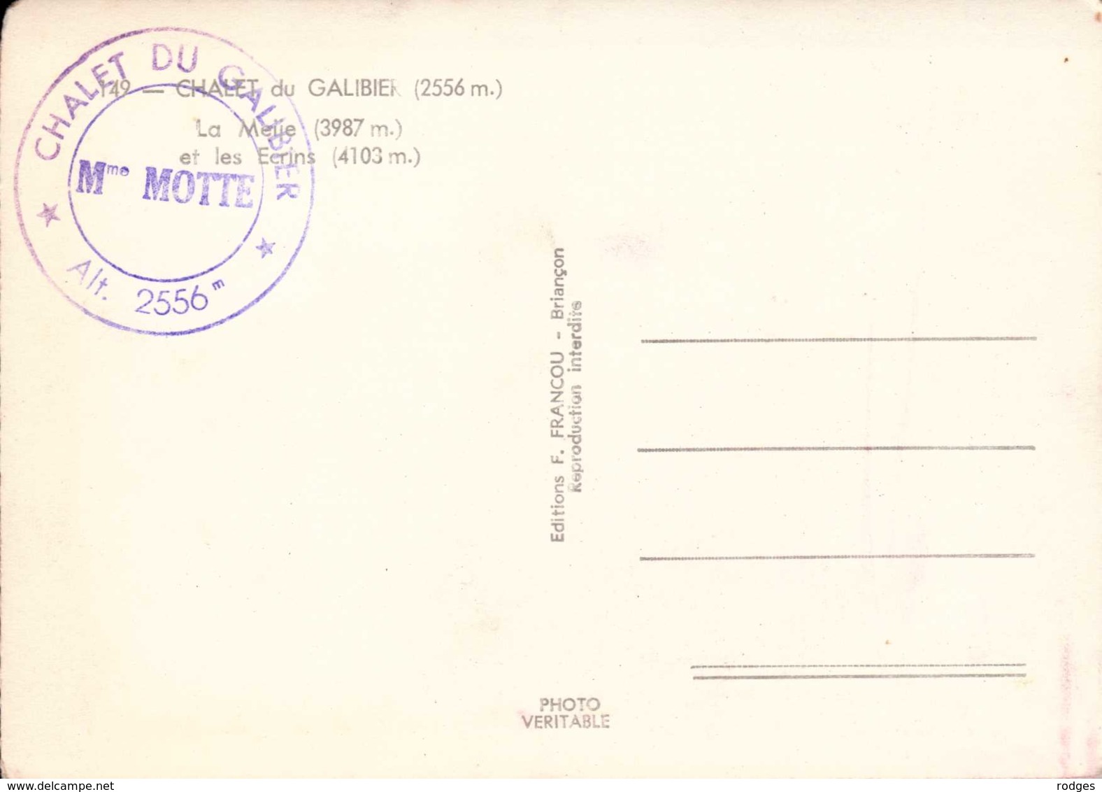 Dep 05 , Cpsm Chalet Du GALIBIER , La Meije Et Les Ecrins , 149 (D9.045) - Altri & Non Classificati