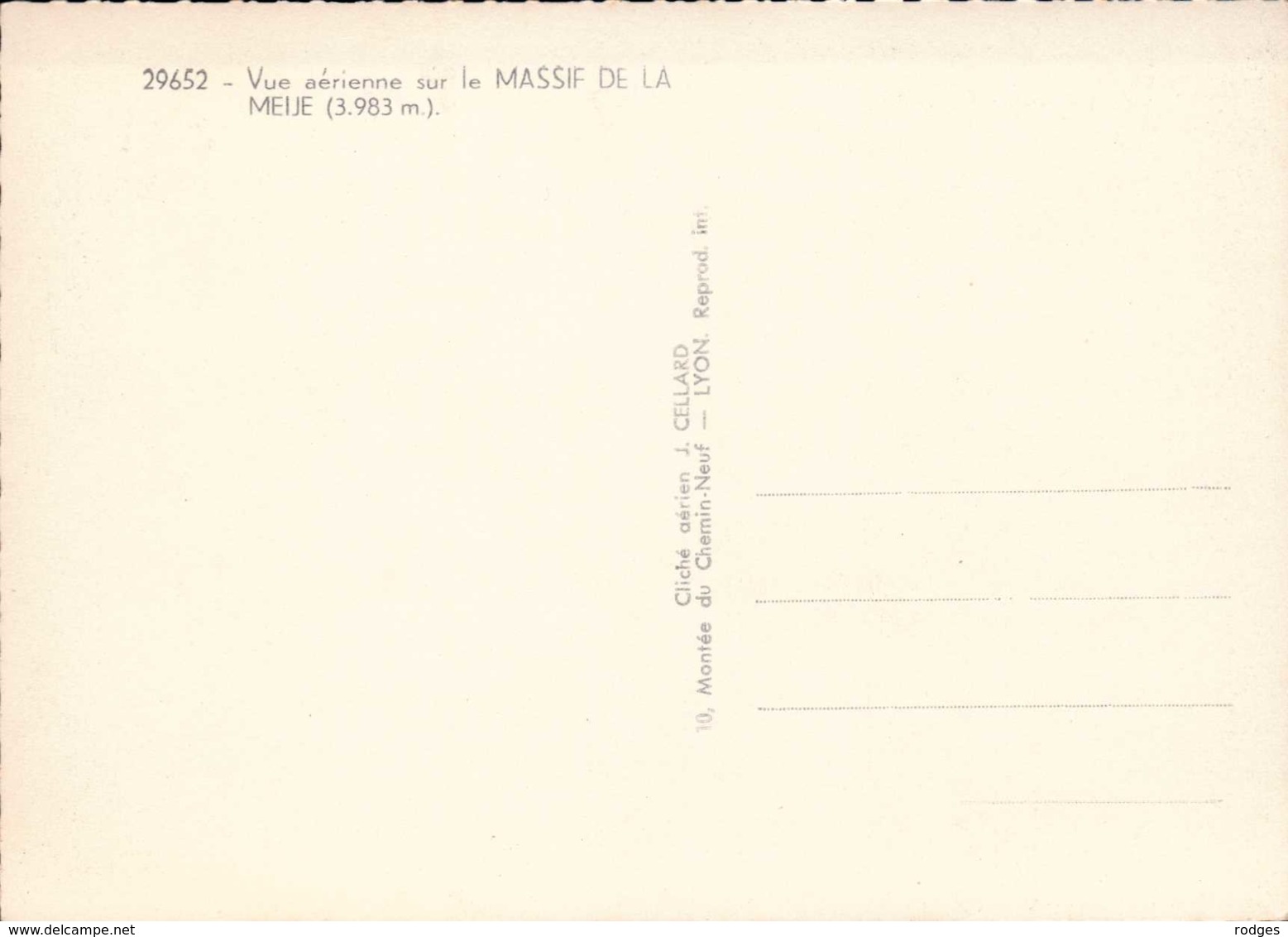 Dep 05 , Cpsm Vue Aérienne Sur Le Massif De La MEIJE (3983m.) , 29652 (D9.047) - Altri & Non Classificati