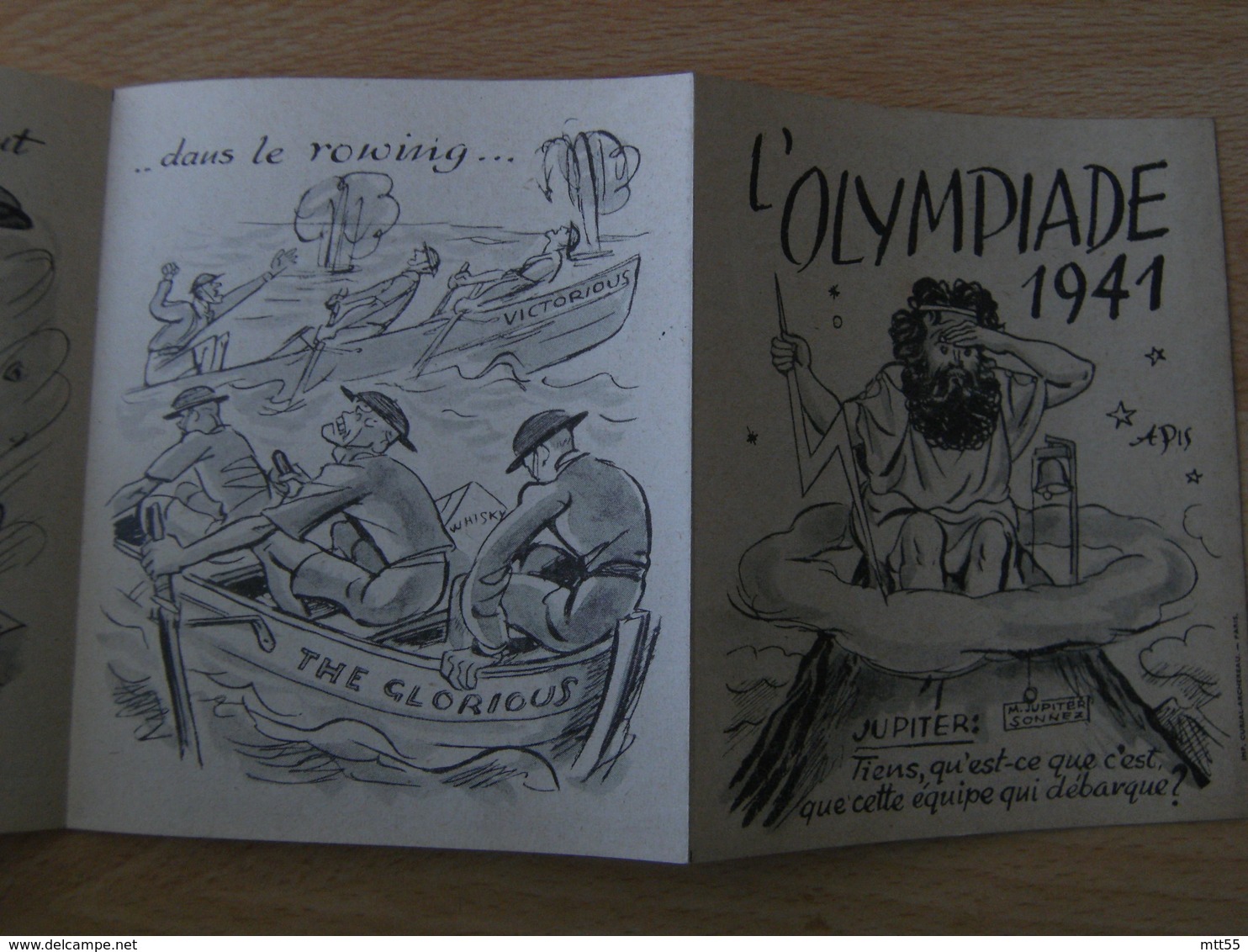 L Olympiade 1941  Jupiter Carnet  Anti Anglais  Illustrateur Apis Operation En Grece - Historische Documenten