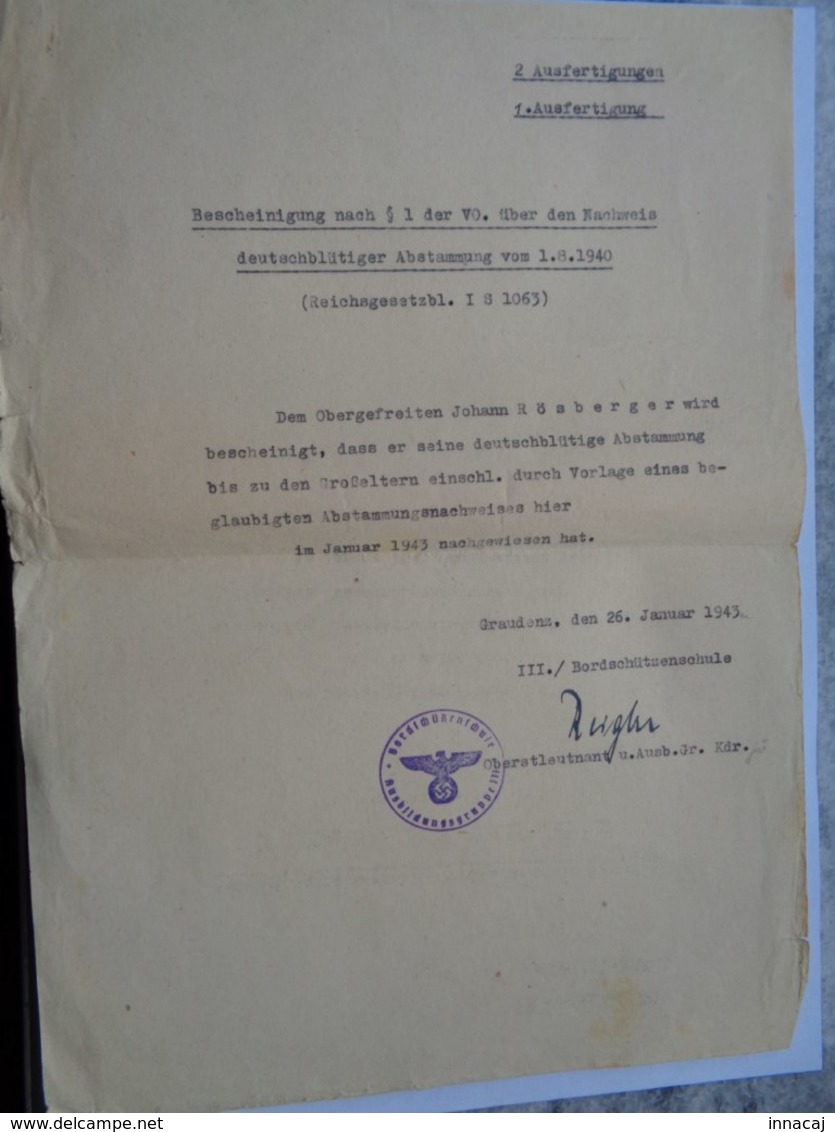 Réf: 59-10-47 / 49.       6 Documents Militaires.   Rôsberger Peter. - Dokumente