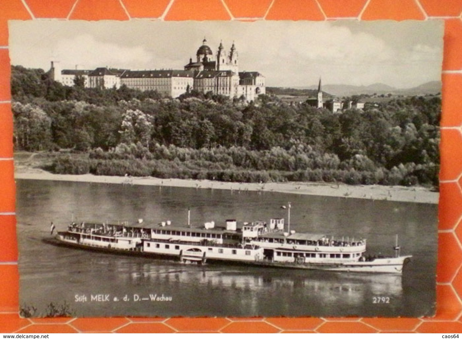 Stift Melk Wachau Barca Ship Austria Cartolina - Wachau