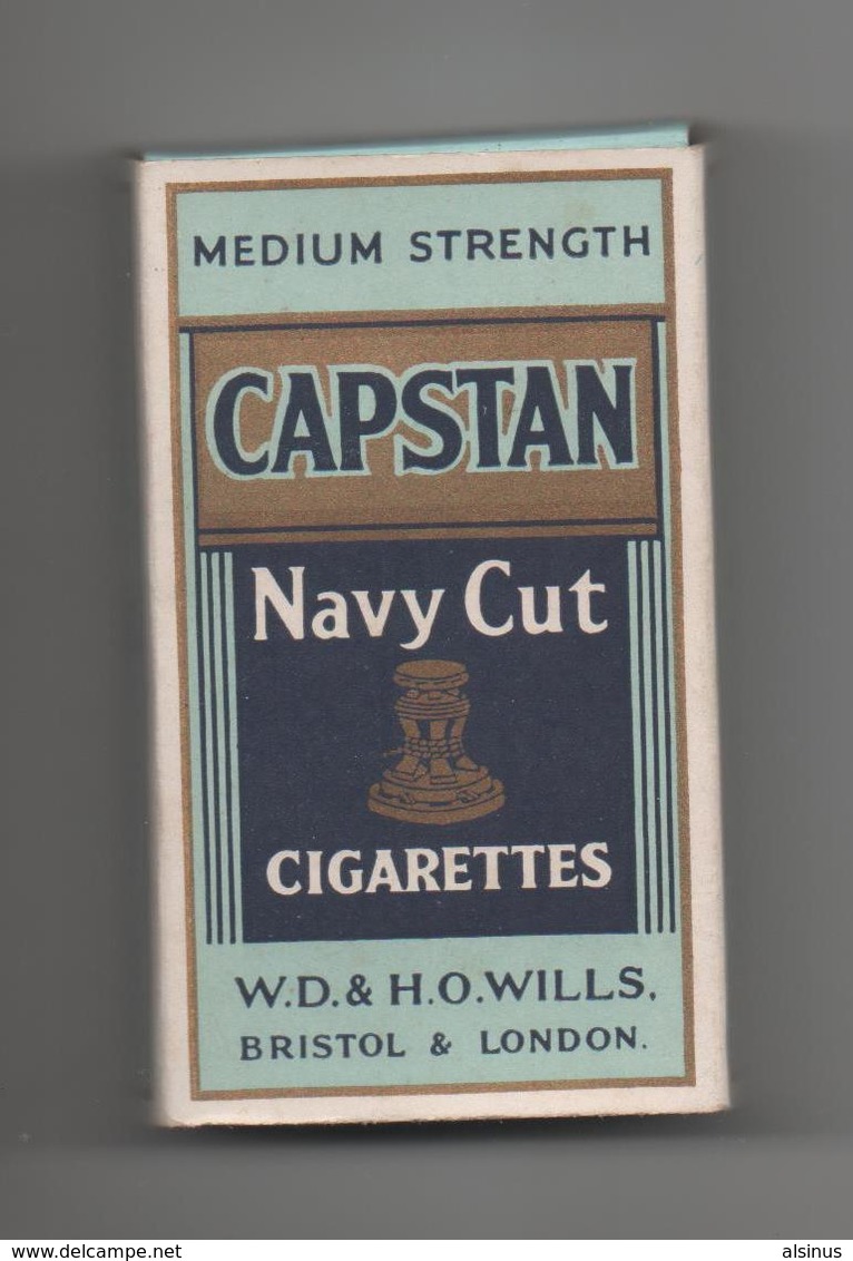 ETUI DE 10 CIGARETTES VIDE - CAPSTAN - NAVY CUT -- W.D. & H.O.WILLS - BRISTOL & LONDON - Boites D'allumettes - Etiquettes