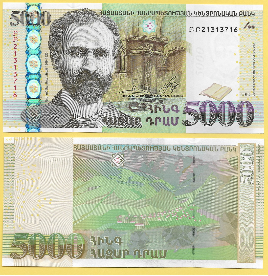 Armenia 5000 Dram P-56 2012 UNC - Arménie