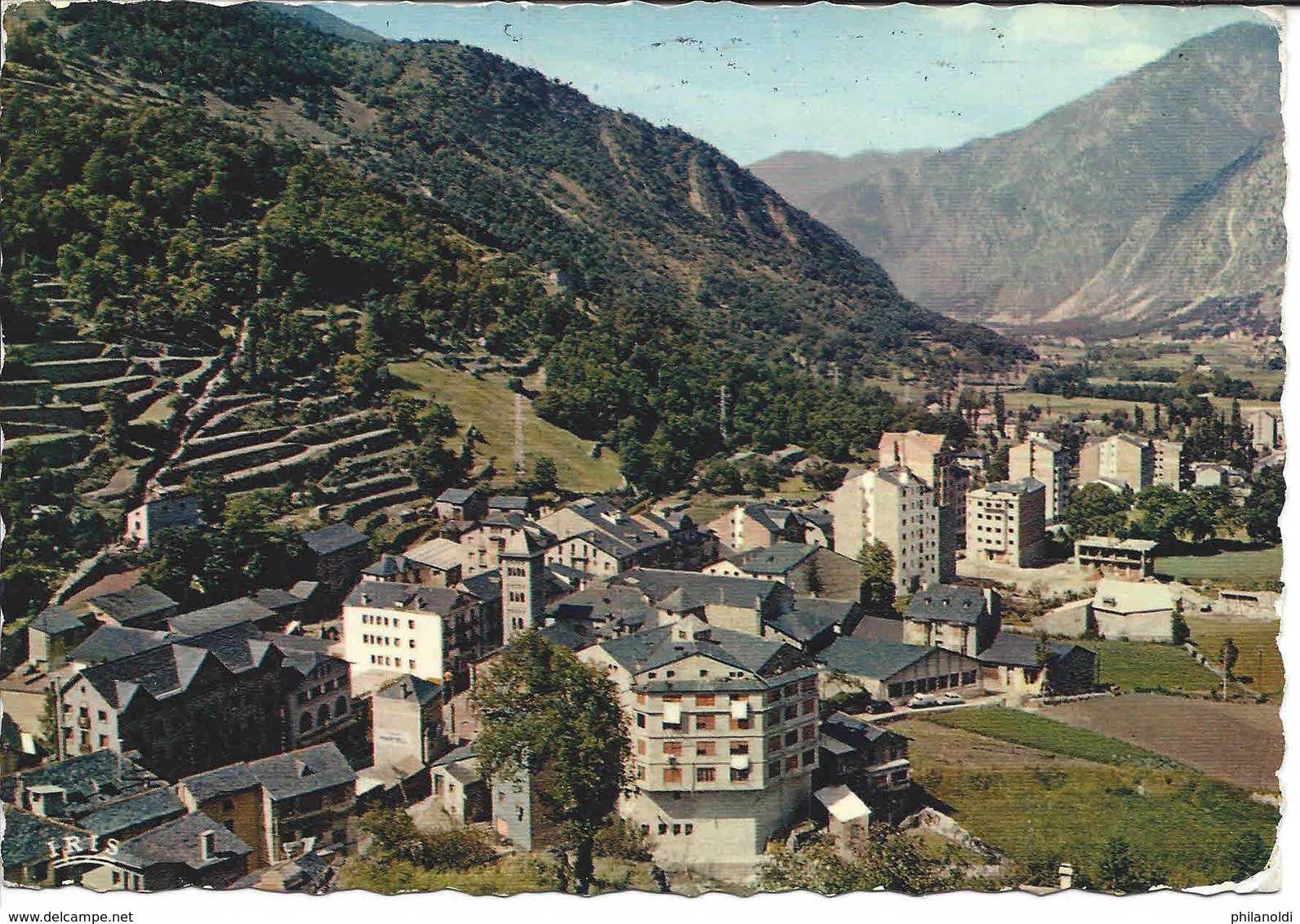 ANDORRE 1959 Carte Postale Illustrée Les Esclades, Timbre Croix Gothique15 Francs Seul, Pour France - Briefe U. Dokumente