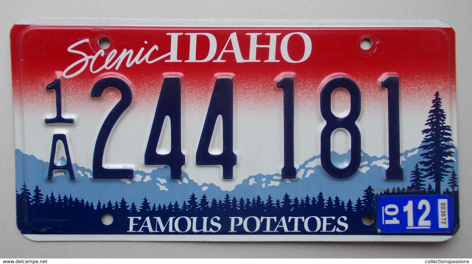 Plaque D'immatriculation - USA - Etat De L'Idaho - - Plaques D'immatriculation