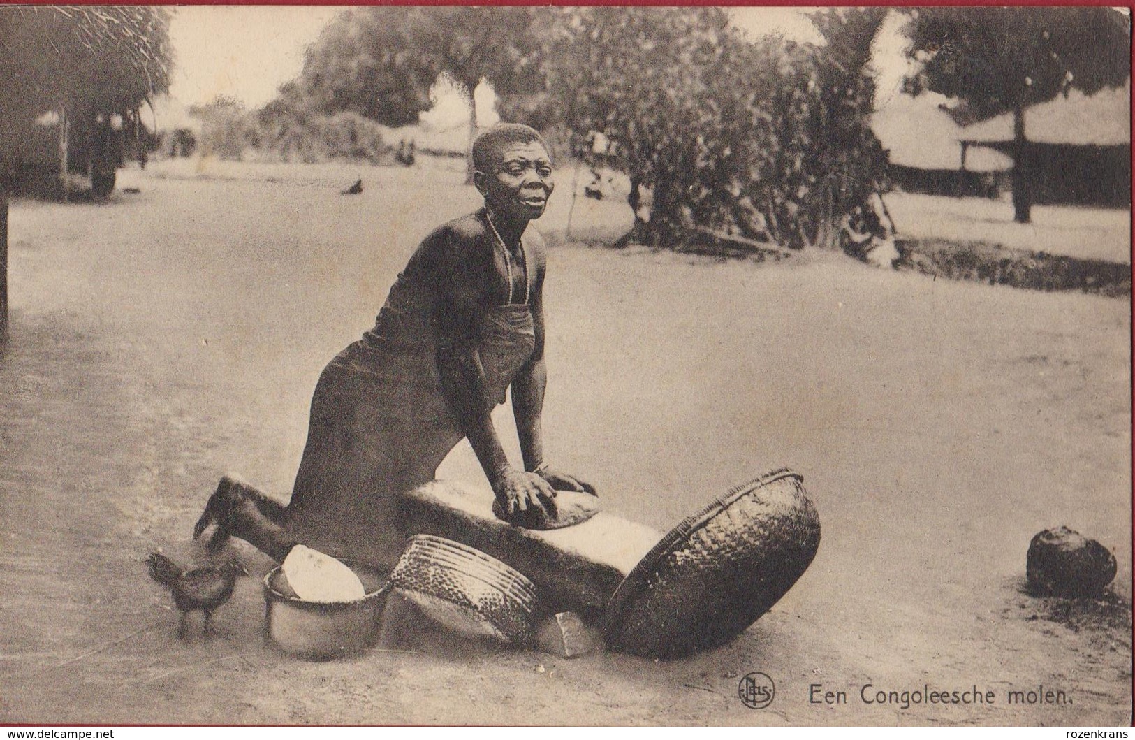 Belgisch Congo Belge Kasai Femme Woman Een Congoleesche Molen Grain Grinding Ethnique Ethnic Tribe Tribu Afrique Africa - Congo Belge