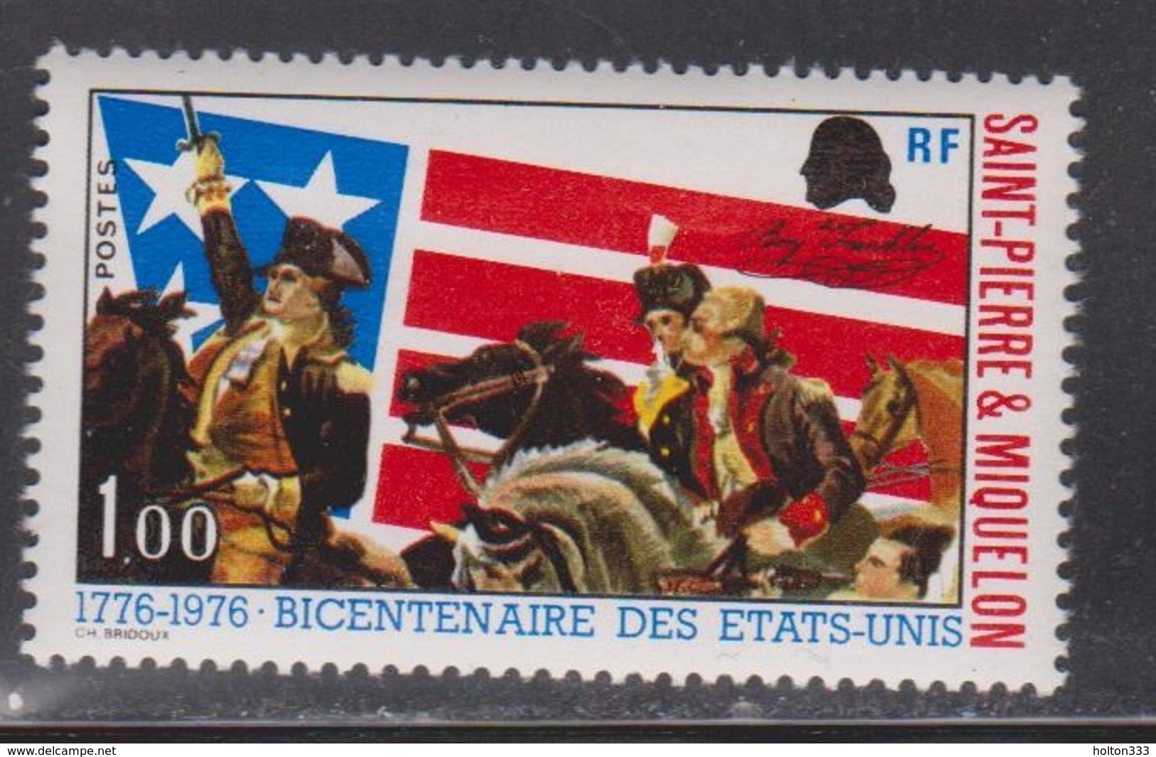 ST PIERRE & MIQUELON Scott # 447 Mint NH - American Revolution - Unused Stamps