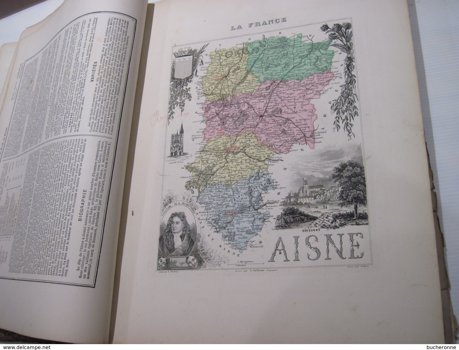 La FRANCE ET SES COLONIES Atlas Illustré 105 Cartes M VUILEMIN Edition 1873 dans son jus intérieur non déchiré