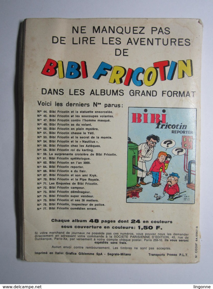 1969 BIBI FRICOTIN petit format N° 4