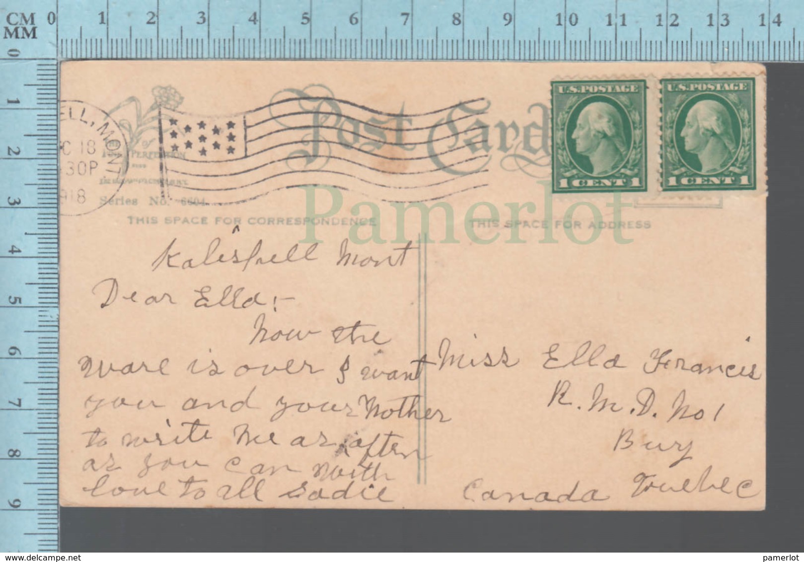 CPA - Merry  Christmas, Wish - Cover Kalispell Montana 1918,  With USA Stamp - Autres & Non Classés