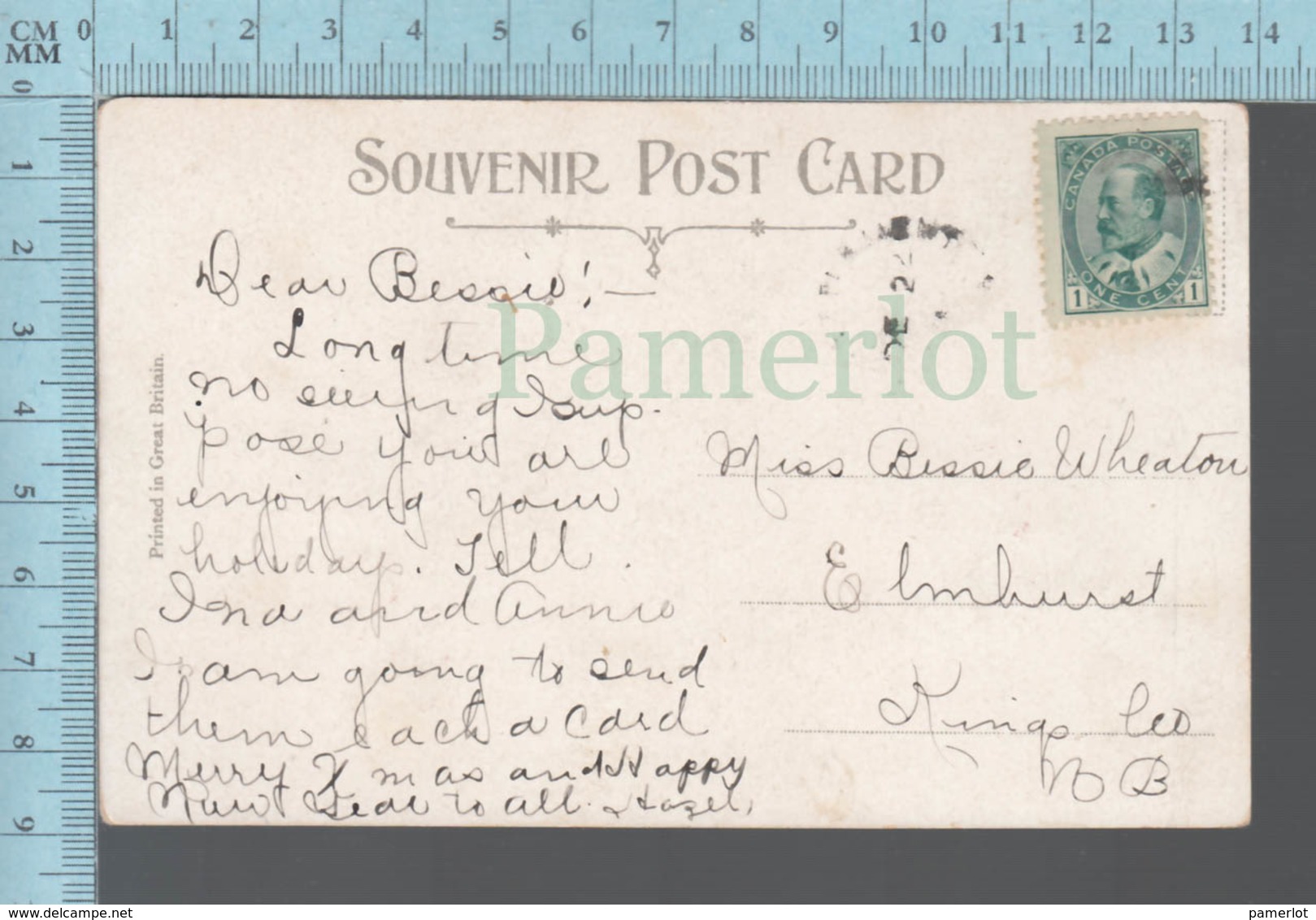 CPA -  Xmas Greetings, Houe Et Gui, Used   With Canada Stamp #89 Edward VII - Autres & Non Classés