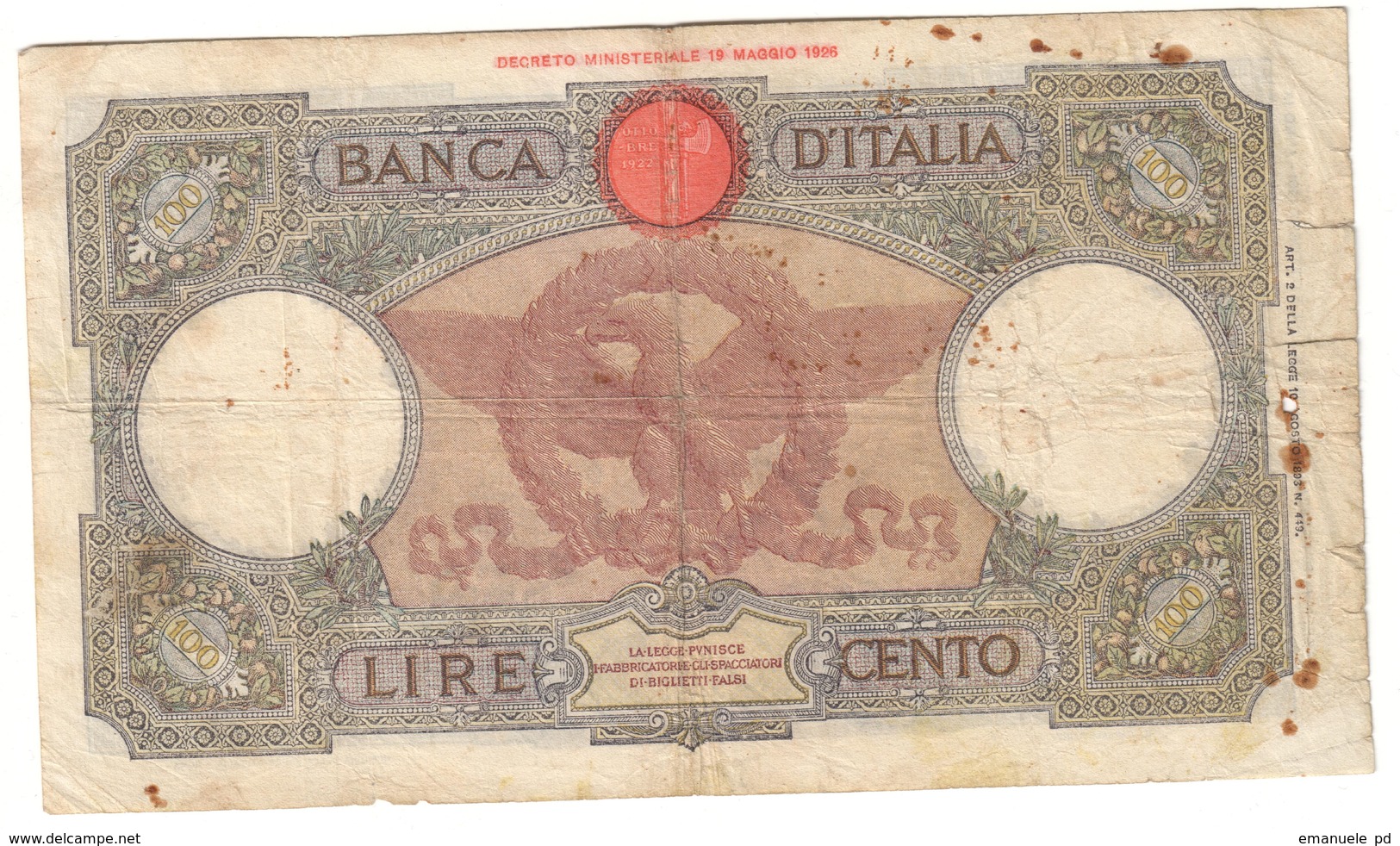 Italy 100 Lire 20/02/1941 - 100 Lire