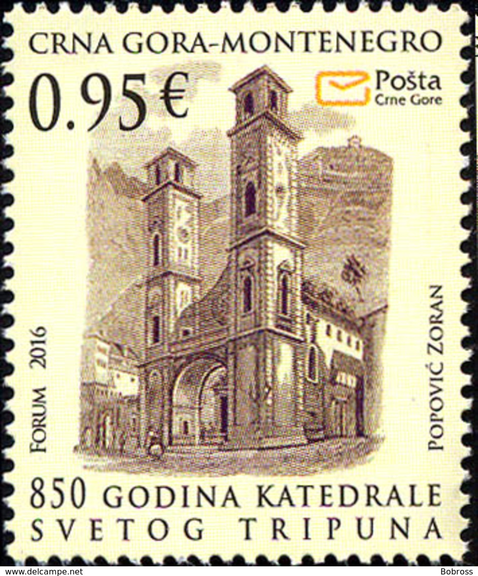 2016 The 850th Anniversary Of The Cathedral Of St. Tryphon Kotor, Montenegro, MNH - Montenegro