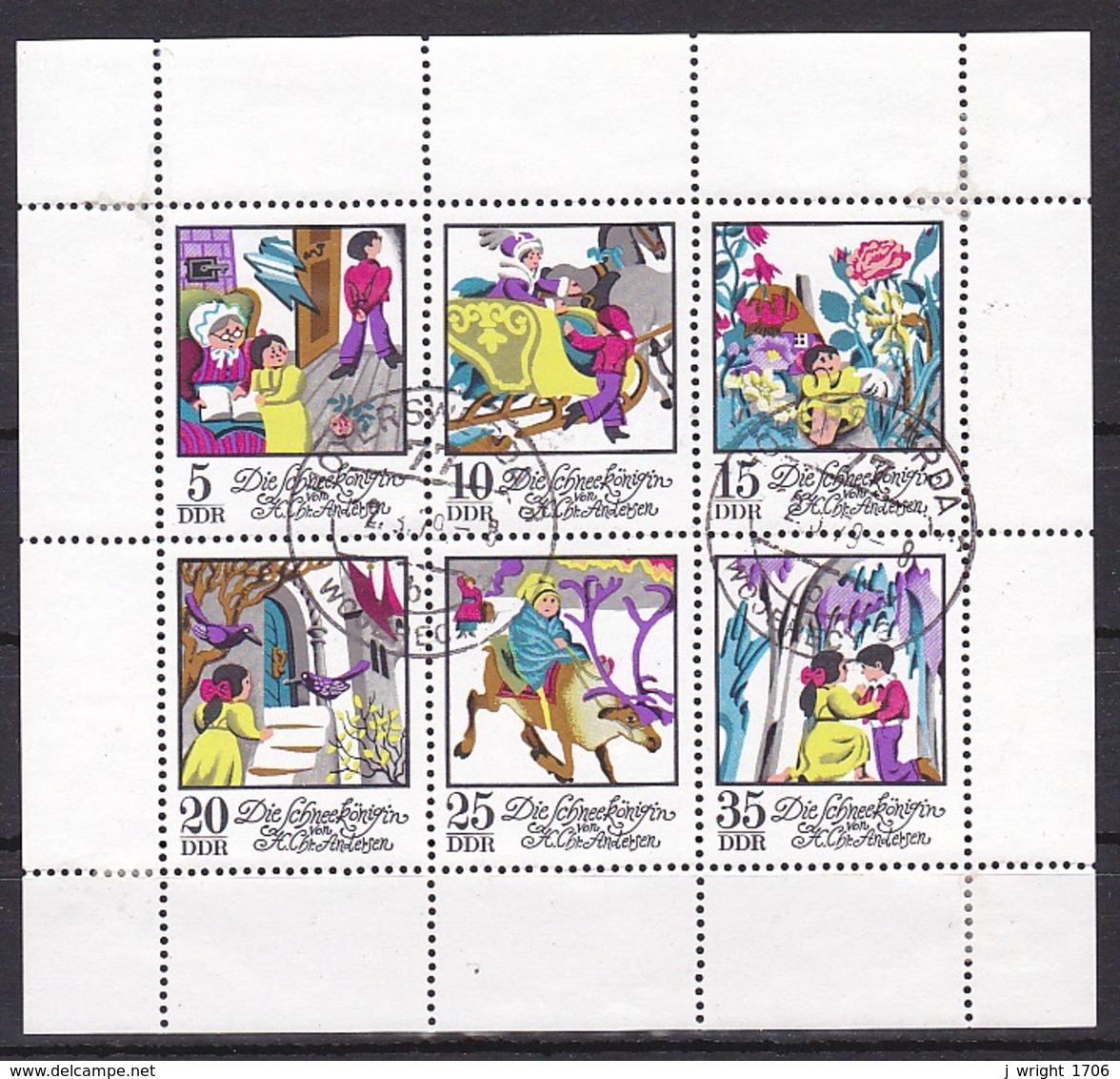 G.D.R/1972 - Fairy Tales, Snow Queen/Märchen, Schneekönigin - Mini Sheet - 'HOYERSWERDA' Canellation - Other & Unclassified