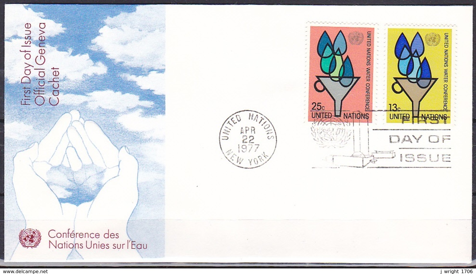 UN/New York/1977 - UN Water Conference - Set - FDC Geneva Cachet - FDC