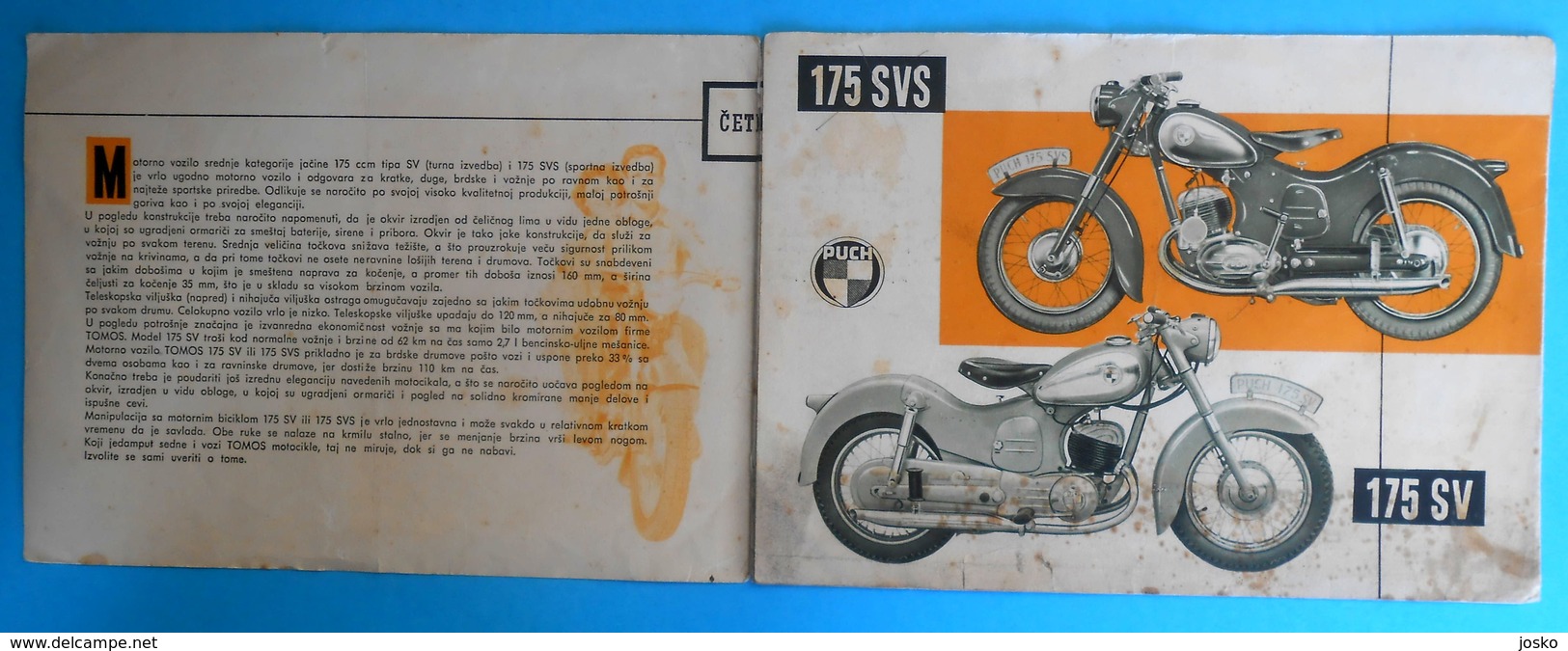 Yugoslav Original Vintage Brochure ... PUCH 175 SV-SVS Austria Motorcycle * Moto Motorrad Motociclo Motorbike Osterreich - Motos