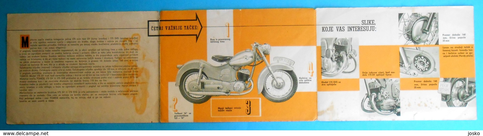 Yugoslav Original Vintage Brochure ... PUCH 175 SV-SVS Austria Motorcycle * Moto Motorrad Motociclo Motorbike Osterreich - Motos