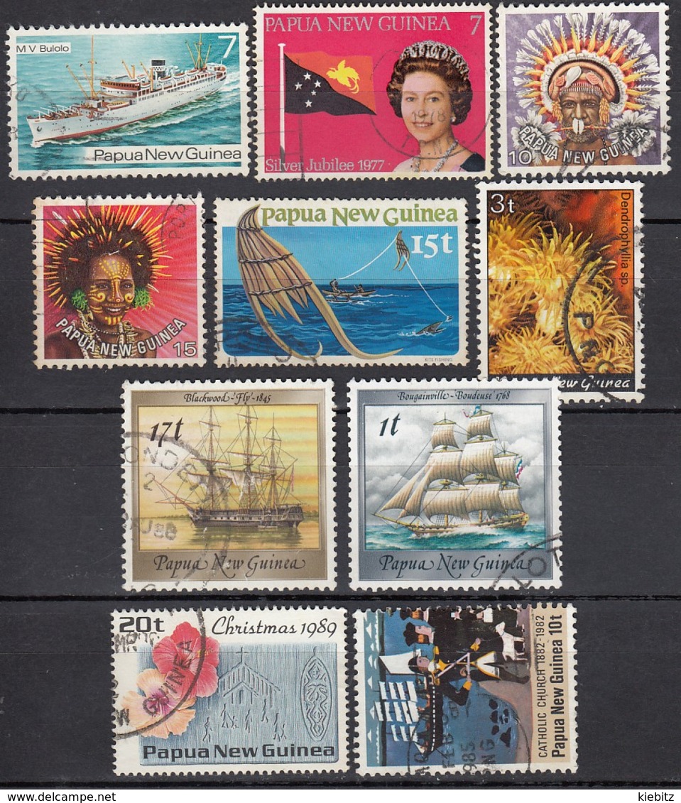 PAPUA NEUGUINEA 1976-1989 - Lot 10x  Used - Papua Nuova Guinea