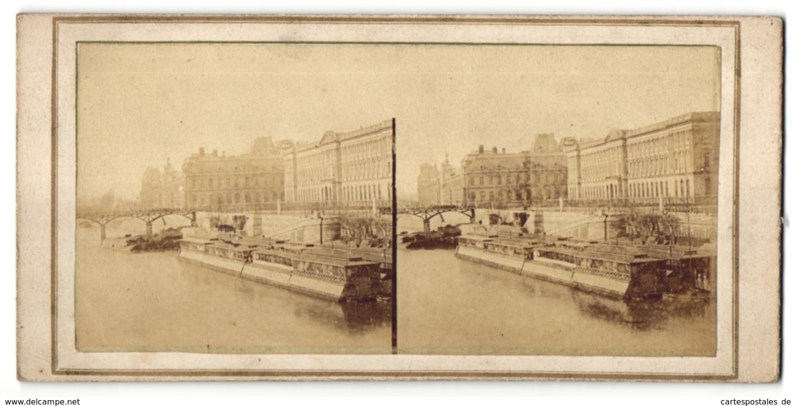 Vue Stéréoscopique-Photo Photographe Inconnu,  Vue De Paris, Seine & Ile De La City - Stereoscopic