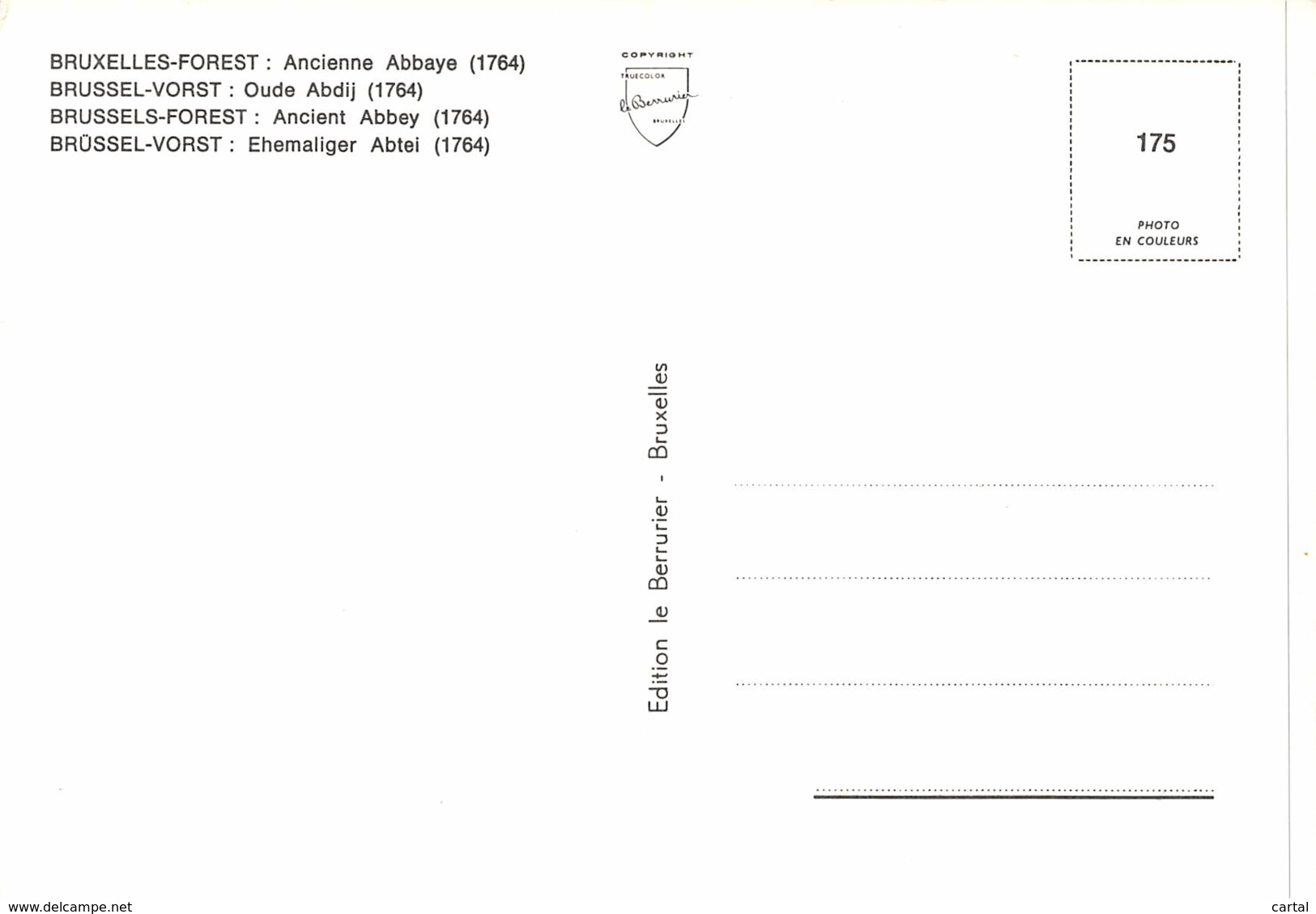 CPM - BRUXELLES-FOREST - Ancienne Abbaye (1764) - Forest - Vorst