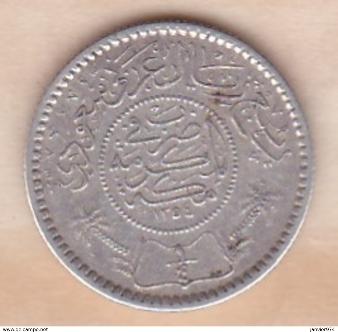 Saudi Arabia 1/4 Riyal AH 1354 – 1935 . Abd Al-Aziz . Argent. KM# 16 - Arabie Saoudite