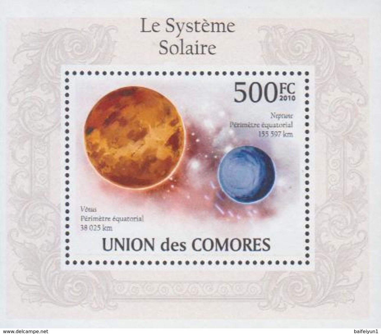 2010 Comores  Stamps  Solar System 4 S/S - Astrologie