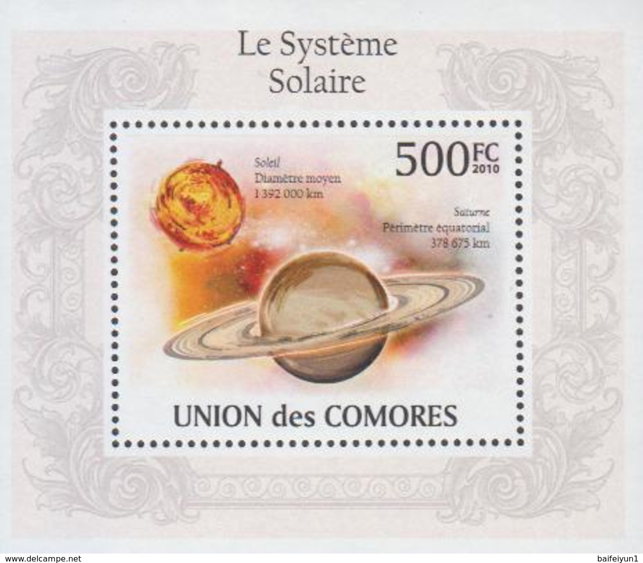 2010 Comores  Stamps  Solar System 4 S/S - Astrologie
