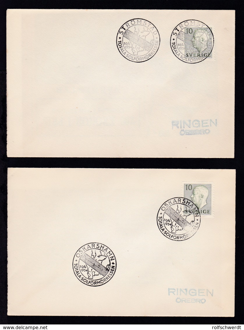 4 Briefe Mit Sonderstempeln Zur Totalen Sonnenfinsternis Am 30.6.1954 Der Orte - Postal Stationery