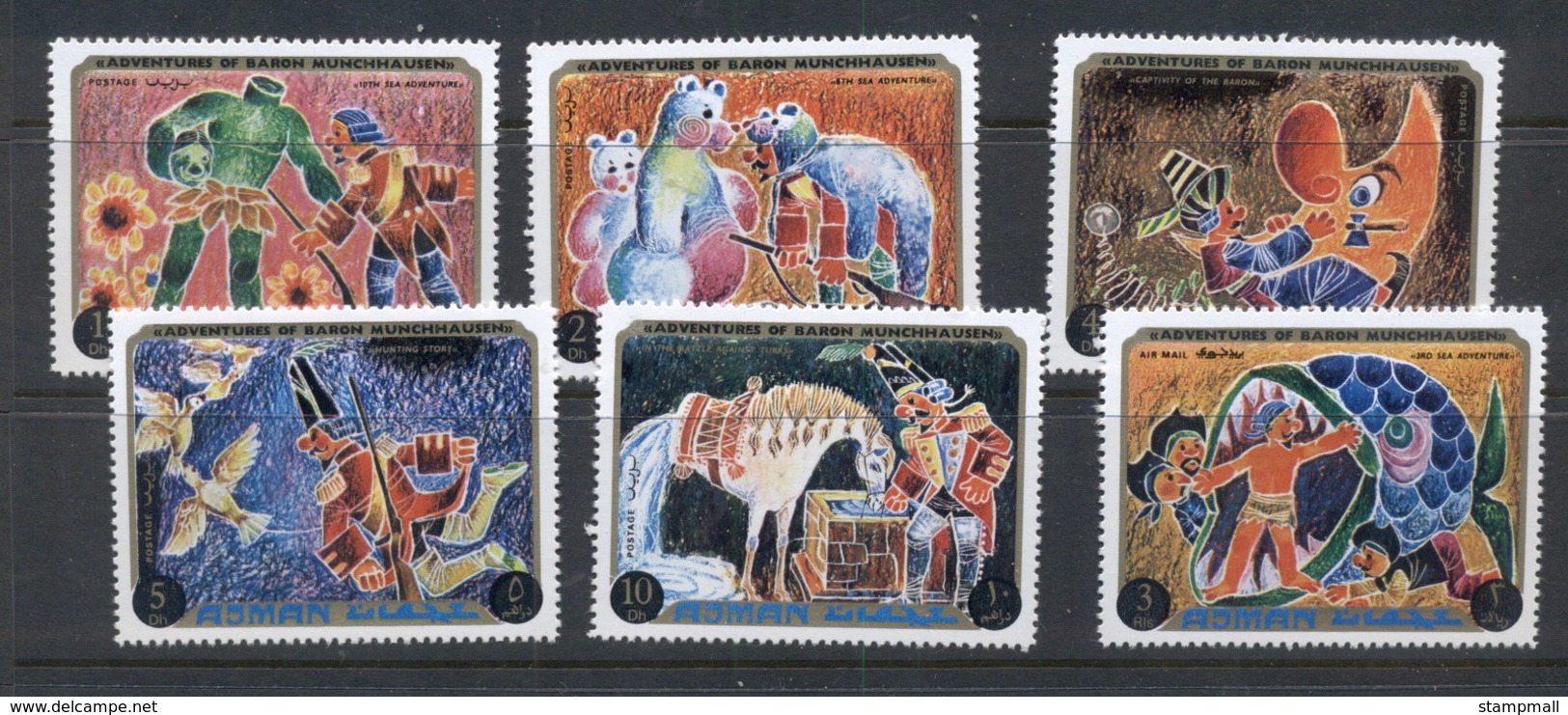 Ajman 1971 Mi#1021-1026 The Adventures Of Baron Von Munchausen MUH - Ajman